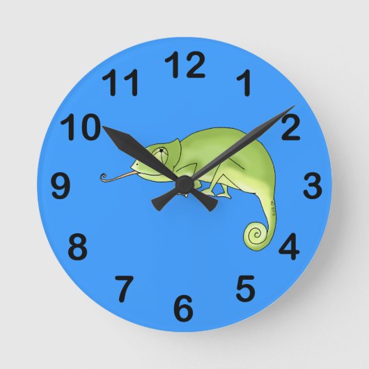 schattige kameleon ronde klok (Voorkant)