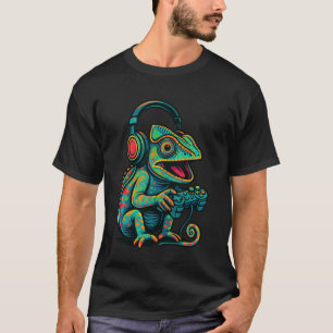 Schattige Kameleon Videogame Controller Grappige G T-shirt