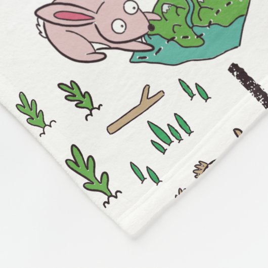 Schattige kampeerdieren fleece deken (Hoek)