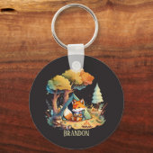 schattige kampfoxliefhebbers voegen naam toe sleutelhanger (Voorkant)