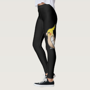 Schattige Kaneel Kleintje Koketiel Cartoon Vogel I Leggings
