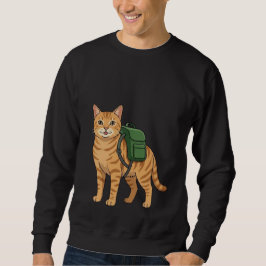 Schattige kaneelkleurige tabbykat met rugzak trui