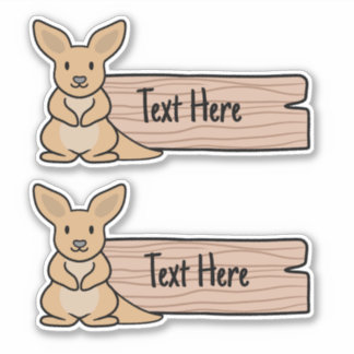 Schattige Kangaroo Label