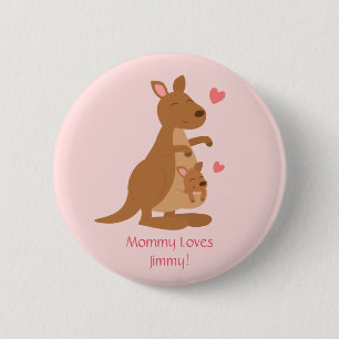 Schattige kangoeroe baby joey voor kinderen ronde button 5,7 cm