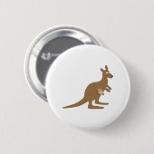 Schattige kangoeroe en joey ronde button 5,7 cm (Voorkant /achterkant)