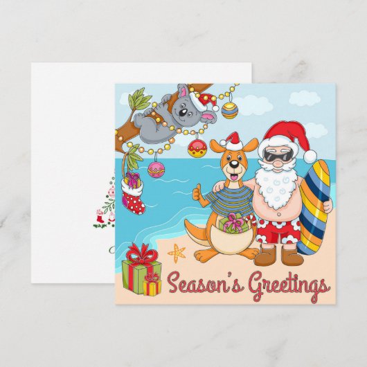 Schattige kangoeroe en koala met Sinterklaas Feestdagenkaart (Voorkant / Achterkant)