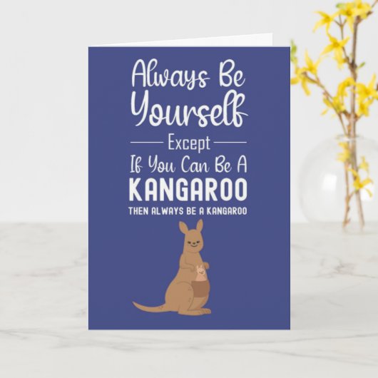 Schattige Kangoeroe Kaarten Grappige Dieren Humor (Gele Bloem)