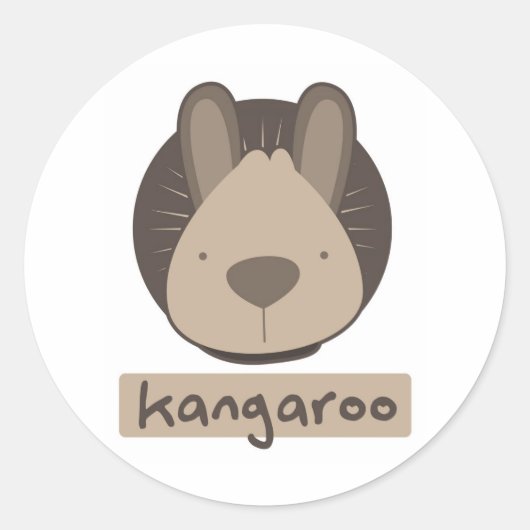 schattige kangoeroe ronde sticker (Voorkant)