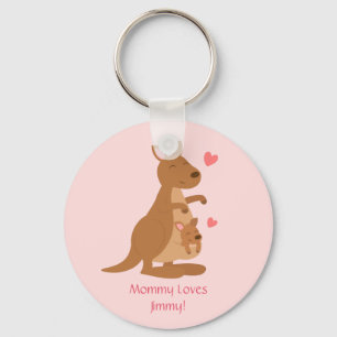 Schattige kangoeroebabyjong voor kinderen sleutelhanger