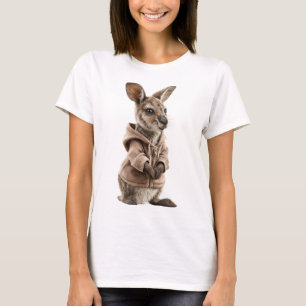 Schattige kangoeroejoey in een knus hoodie t-shirt