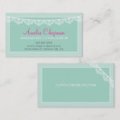 SCHATTIGE KANT BUNTING stijlvol elegant zacht mint Visitekaartje (Voorkant / Achterkant)