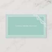 SCHATTIGE KANT BUNTING stijlvol elegant zacht mint Visitekaartje (Achterkant)