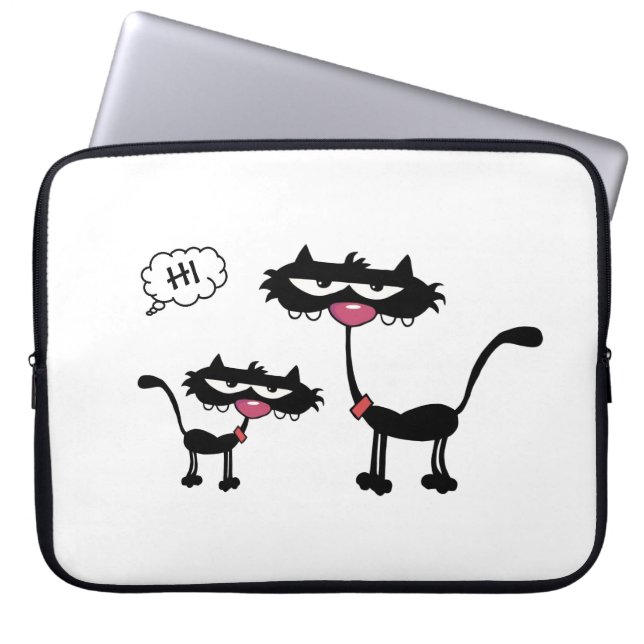 Schattige Karakterkatten Laptop Sleeve (Voorkant)