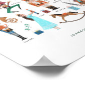 Schattige karakters notenkraker ballet kinderen poster (Hoek)