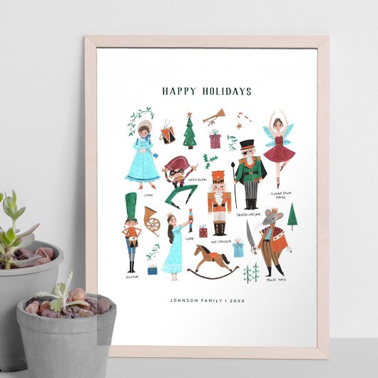 Schattige karakters notenkraker ballet kinderen poster