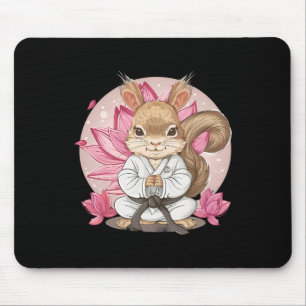 Schattige Karate Eekhoorn Lotus Bloem Kung Fu Mma Muismat