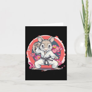 Schattige Karate Eekhoorn Lotus Flower MMA Kickbox Kaart