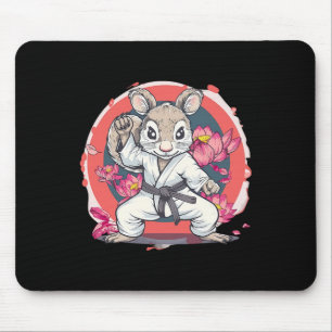 Schattige Karate Eekhoorn Lotus Flower MMA Kickbox Muismat