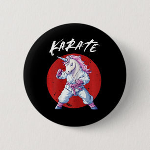 Schattige Karate Kid Eenhoorn Vrouwelijke Vechters Ronde Button 5,7 Cm