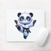 Schattige karate panda kraankickpose muismat (Met muis)
