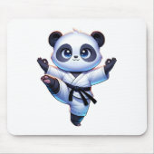 Schattige karate panda kraankickpose muismat (Voorkant)