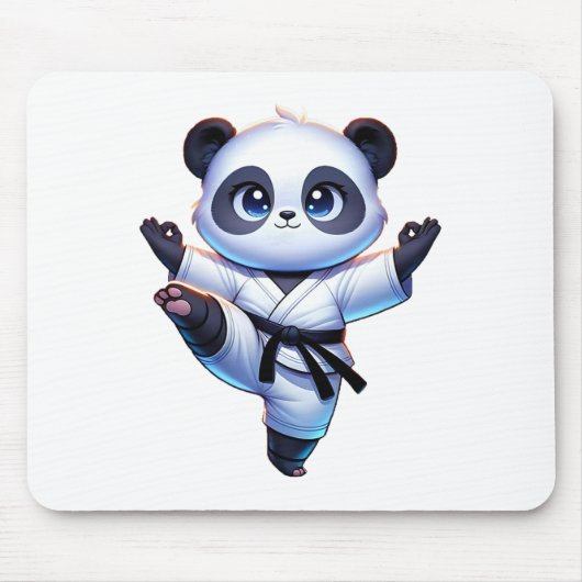 Schattige karate panda kraankickpose muismat (Voorkant)