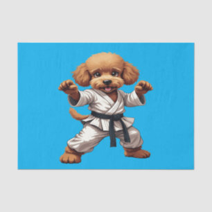 Schattige Karate Puppy Martial Arts GI Illustratie Tissuepapier