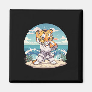 Schattige Karate Tijger Kickboksen Taekwondo Jiu-j Magneet
