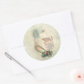 Schattige  kardinaal op Holly Branch Ronde Sticker (Envelop)