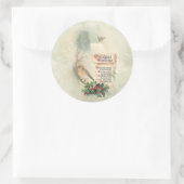 Schattige  kardinaal op Holly Branch Ronde Sticker (Tas)