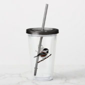 Schattige kastanjedragende Chickadee Bird Acryl Drinkbeker (Achterkant)