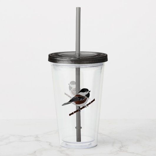 Schattige kastanjedragende Chickadee Bird Acryl Drinkbeker (Voorkant)