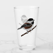 Schattige kastanjedragende Chickadee Bird Glas (Voorkant)