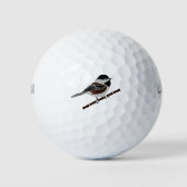 Schattige kastanjedragende Chickadee Bird Golfballen (Voorkant)