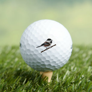 Schattige kastanjedragende Chickadee Bird Golfballen