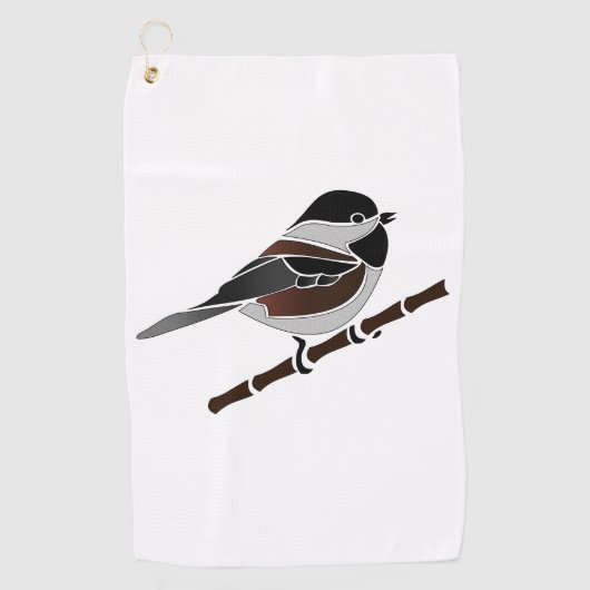 Schattige kastanjedragende Chickadee Bird Golfhanddoek (Voorkant)