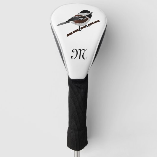 Schattige kastanjedragende Chickadee Bird Golfheadcover (Voorkant)