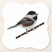Schattige kastanjedragende Chickadee Bird Kartonnen Onderzetters (Voorkant)