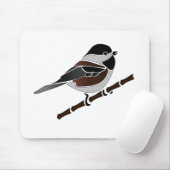 Schattige kastanjedragende Chickadee Bird Muismat (Met muis)