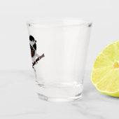 Schattige kastanjedragende Chickadee Bird Shot Glas (Rechts)