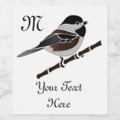 Schattige kastanjedragende Chickadee Bird Wijn Etiket (Enkel label)