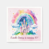 Schattige Kasteel Meisjes Verjaardag Servet (Voorkant)