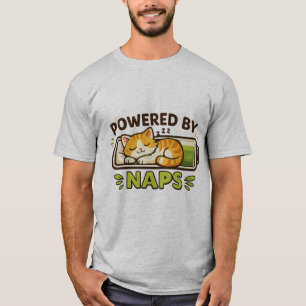 Schattige kat aangedreven door dutjes grappige sla t-shirt