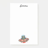 Schattige kat alien & UFO-ruimteschip, aangepaste Post-it® Notes (Voorkant)