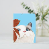 Schattige Kat Ansichtkaart Briefkaart (Staand voorkant)