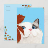 Schattige Kat Ansichtkaart Briefkaart (Voorkant / Achterkant)
