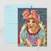 Schattige Kat Ansichtkaart Briefkaart (Voorkant / Achterkant)