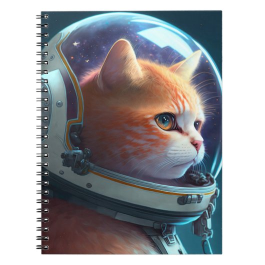Schattige kat Astronaut Notitieboek (Voorkant)