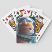Schattige kat Astronaut Pokerkaarten (Achterkant)