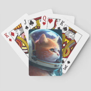 Schattige kat Astronaut Pokerkaarten